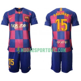 Koszulka FC Barcelona Paulinho 15 Dziecięcy Domowe Stroje Piłkarskie 2019/20 Krótki Rękaw